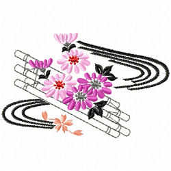 Flowers And Tree Embroidery Design 1
